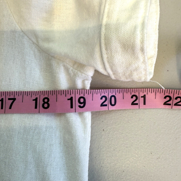 Zara Linen Mini Dress Women Size M White Tiered Beachy Coastal - Picture 7 of 8